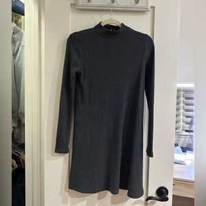 Ribbed Gray Sweater Dress